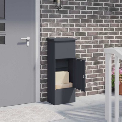 vidaXL Пощенска кутия за пратки Антрацит 44, 5 x 29 x 110, 5 см Стомана (874928)