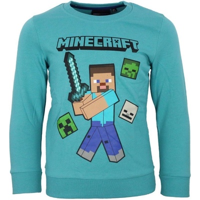 Minecraft mikina tyrkysová