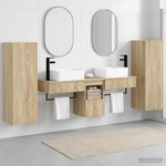 vidaXL Комплект мебели за баня 5 бр. Дъб сонома 33 x 34, 5 x 100 см (3405975)