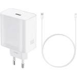 OPPO SUPERVOOC мрежово зарядно устройство USB гнездо 80W, бързо зарядно устройство + кабел Type-C, БЯЛО VCB8JAEH (VCB8JAEH)