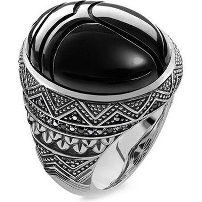 Thomas Sabo Prsten Černý vruboun TR2134 641 11 60 Sterling silver blac