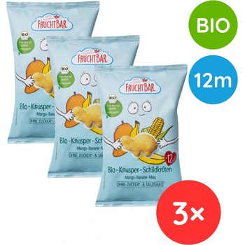 FruchtBar BIO Křupky Želvy - Kukuřice mango a banán 3 x 30 g