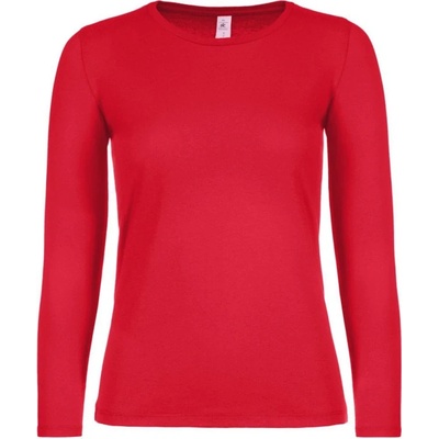 B&C Tričko B&C E150 LSL dámské dlouhý rukáv COT 01006T00400 Červená