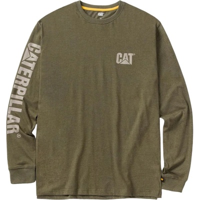 Caterpillar Trademark Banner pánské zelené triko dlouhý rukáv