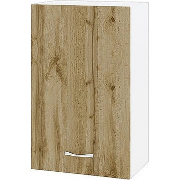 ИРИМ Горен шкаф с врата и рафт Сити БДД-6 бяло гладко / дъб дакота 45 см