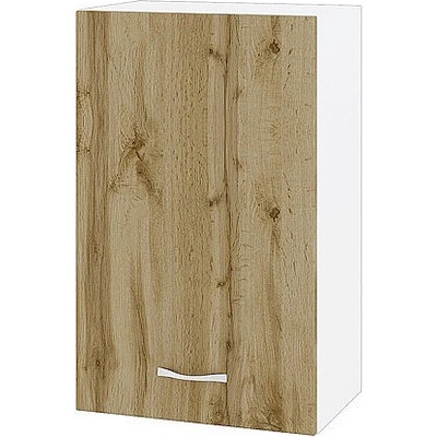 ИРИМ Горен шкаф с врата и рафт Сити БДД-6 бяло гладко / дъб дакота 45 см