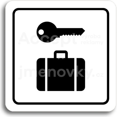 ACCEPT Piktogram úschovna zavazadel II - bílá tabulka - černý tisk