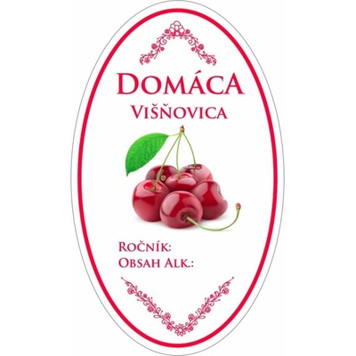 Samolepka na fľašu DOMÁCA VIŠŇOVICA (16ks)