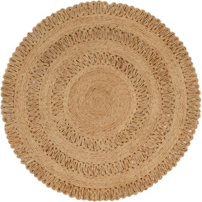 vidaXL Ръчно плетен килим, юта, 120 см, кръгъл (344950)