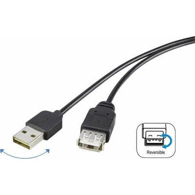 Renkforce USB 2.0 USB-A zástrčka USB-A zásuvka 1.80m černý