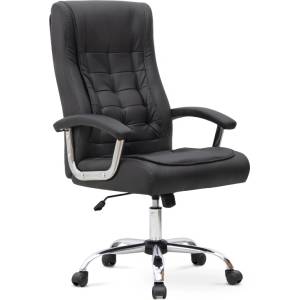 TopMebel Офис стол Vision TopMebel от PU кожа в черен цвят 63x70x112/120cm