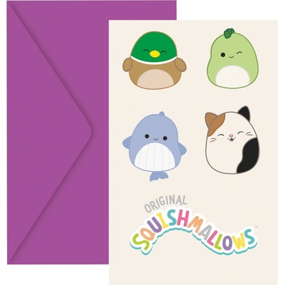 Procos Pozvánky s obálkami - Squishmallows 6 ks
