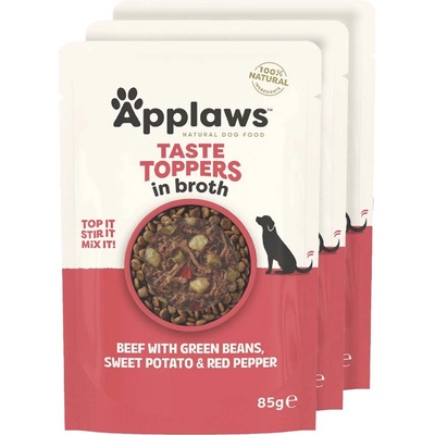 Applaws Dog Taste Toppers Broth Hovězí s batáty 3 x 85 g
