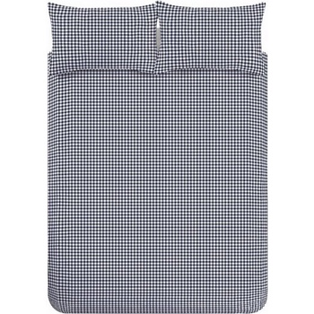 Catherine Lansfield Тъмносиньо двойно /удължено 3 части спално бельо 230x220 cm Bamford Gingham Check - Catherine Lansfield (BD/61204/W/KQS/NA)