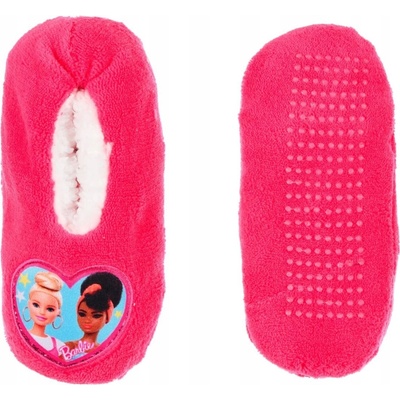 Dievčenské papuče BARBIE ružové teplé protišmykové prezuvky Mattel
