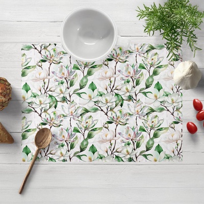 Biante Teflónové prestieranie TF-117 Kvety magnólie na bielom 30x40 cm