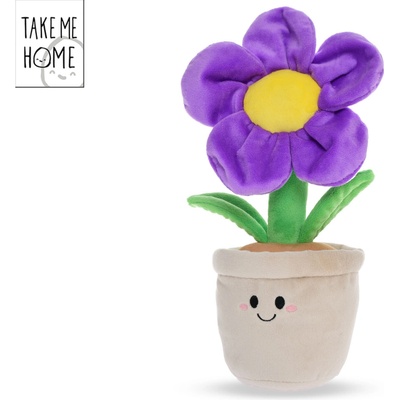 Mikro trading Take Me Home - Kvetina plyšová v kvetináči - 30 cm - fialová