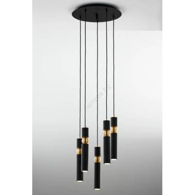 JUPITER 2014 - Пендел ALAS 5xGU10/10W/230V черен/златист (10702014)