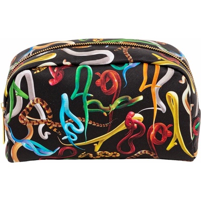 Seletti Kozmetická taška TOILETPAPER SNAKES 23 x 13 cm, čierna