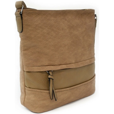 Svetlo hnedá dámska zipsová crossbody kabelka Betuel