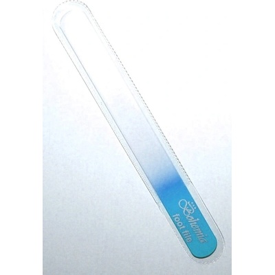 Bohemia Crystal Veľký sklenený pilník na nechty svetlo modrý 200 mm