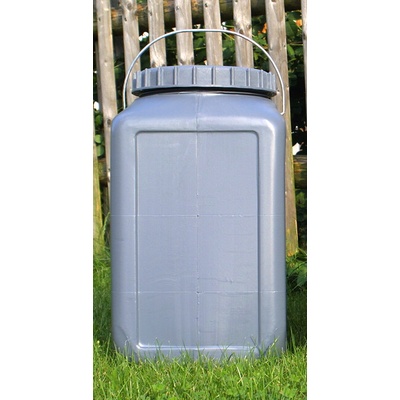 BasicNature Контейнер за течности с широко гърло, сив, 30 л, квадратен (077530)