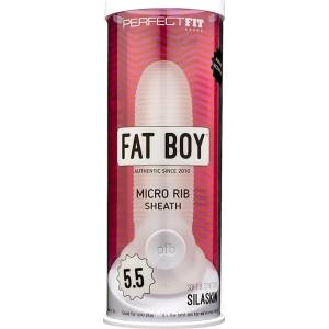 Perfect Fit Brand - Fat Boy Micro Ribbed - пенис ръкав (15 см, бял)