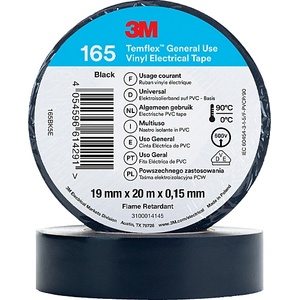 3M ИЗОЛИРБАНД 3m temflex 165 19ммх20м ЧЕРЕН (3570118)