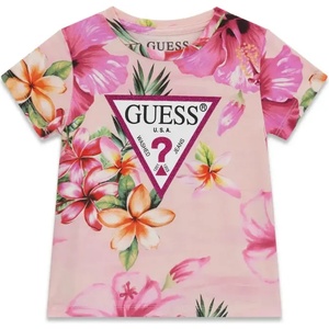 GUESS Розова тениска за мини момиче с цветя Guess