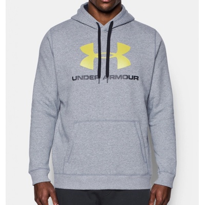 Under Armour Rival Fitted Graphic hoodie sivá