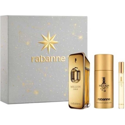 Paco Rabanne Paco Rabanne Million Gold Подаръчен комплект за мъже Размер EDP 100 ml + 150 ml дезодорант спрей + EDP 10 ml