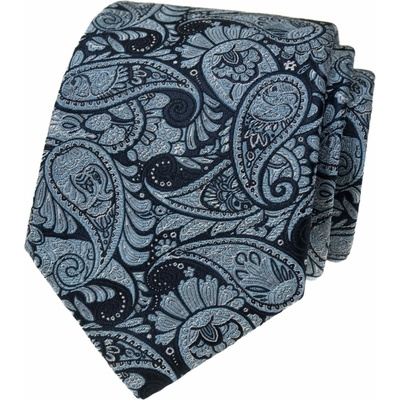 Kravata so svetlomodrým paisley vzorom