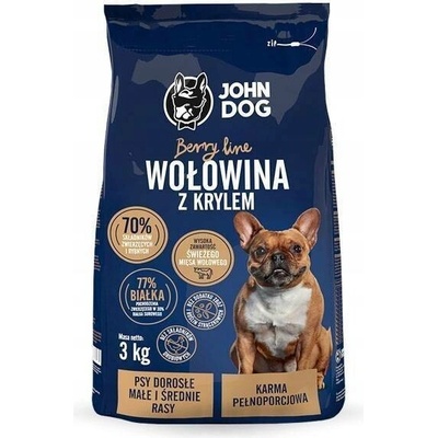 JOHN DOG BERRY LINE HOVĚZÍ S KRYLEM 3 kg