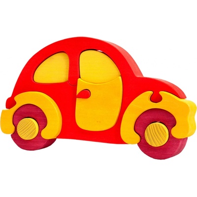 Fauna vkládací puzzle z masivu velké auto červené brouk