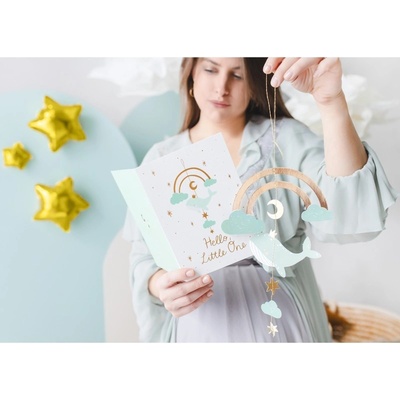 KAZ2 Party Deco Pohlednice s přívěskem - Hello Little One, 14x20cm Modrá