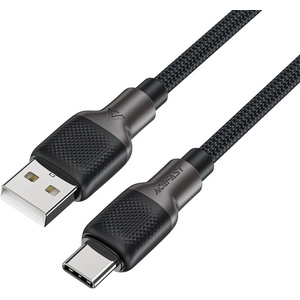 ACEFAST - Кабел за данни (C10-04) - Бързо зареждане, USB към Type-C, 3A, 25 000 огъвания, Издръжлив силикон, 1.2 м - Черен