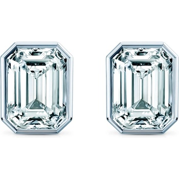 SAVICKI Обеци Pure: бяло злато, лабораторни диаманти с шлифовка "смарагд