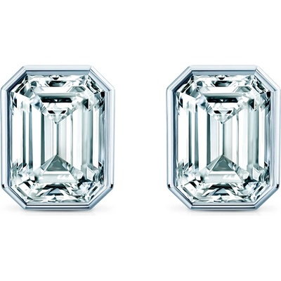 SAVICKI Обеци Pure: бяло злато, лабораторни диаманти с шлифовка "смарагд