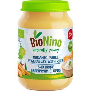 BioNino Био пюре BioNino - Ориз със зеленчуци, 6 м+, 190 g (F06030012A0010) - ozone