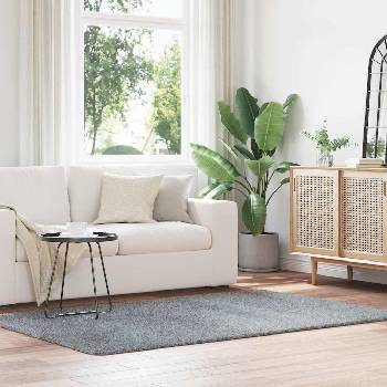 vidaXL Шаги килим с дълъг косъм, NAVARRA, светлосив, 130x200 см (4102834)