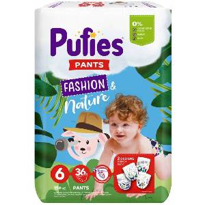 pufies Пелени гащи Pufies Fashion & Nature 6, 36 броя (10648)