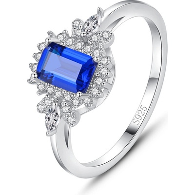 Meucci Stříbrný prsten s tmavě modrým zirkonem SYR070