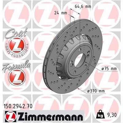 ZIMMERMANN Brzdový kotúč 150.2942.70