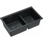 Quadron Вградена мивка Quadron Logan 120 от композит, чист въглероден черен цвят, 76x45 см (HQL7645U7_BLM_I) Мивка за вграждане