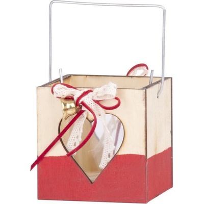 MagicHome Dekorácia Vianoce Woodeco lampáš s pohárikom bal. 5 ks 8x8 cm