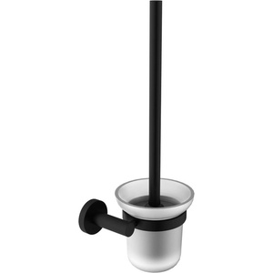 SAPHO X-Round - Закачена четка за тоалетна, млечно стъкло, матово черно XR323B (XR323B)