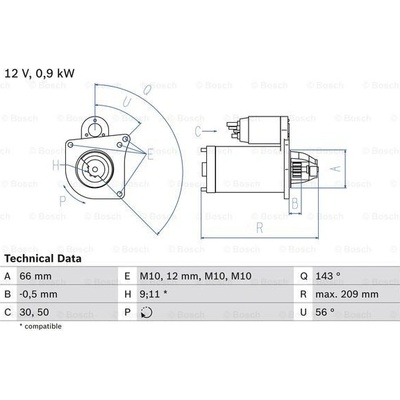 BOSCH STARTER 0 986 018 860