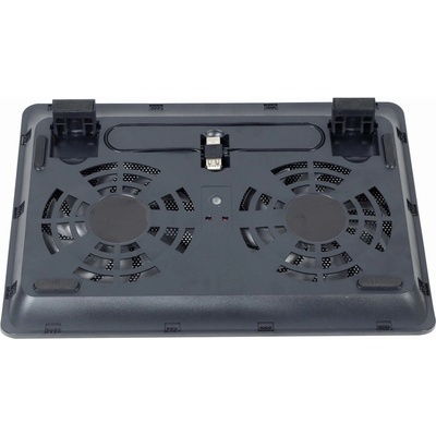 Gembird NBS-2F15-05 čierna / chladiaca podložka pod notebook / 15.6 / 2x LED ventilátor (NBS-2F15-05)