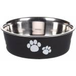 Duvoplus Flamingo Feeding and drinking bowl Kena Round Black Silver - иноксова купа за вода или храна - ЧЕРНА - размер Ø14 см / 450 мл, Белгия - 1030929