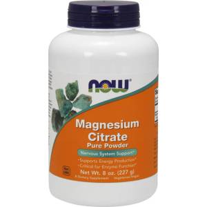 NOW Хранителна добавка Магнезиев цитрат на прах 227гр, Now Foods Magnesium Citrate Pure Powder 227 gr